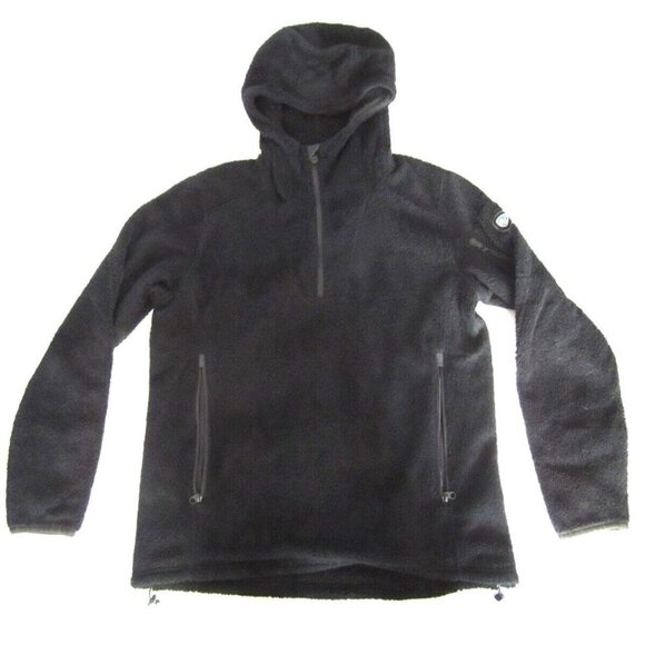 Women's Kuhl Sherpa Fleece Black Hoodie Pullover Jacket Sz L (WS37)